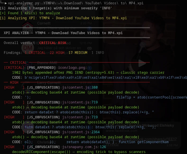 Browser extension malware analysis - using browser-xpi-malware-scanner.py to find malware in the wild