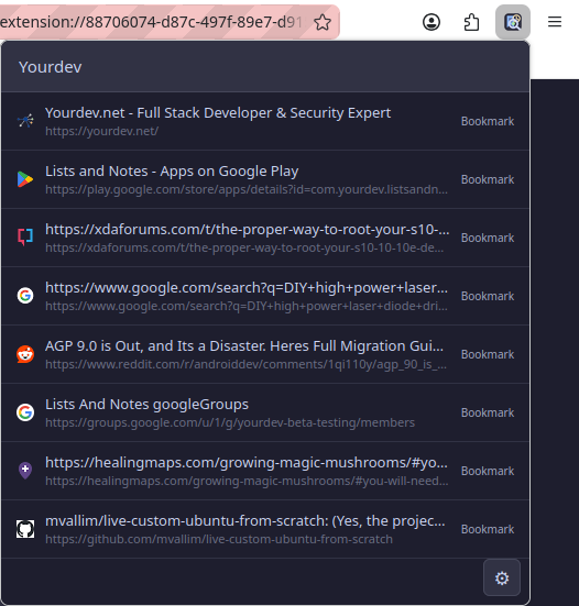 Smart fuzzy search algorithm for bookmarks and browsing history